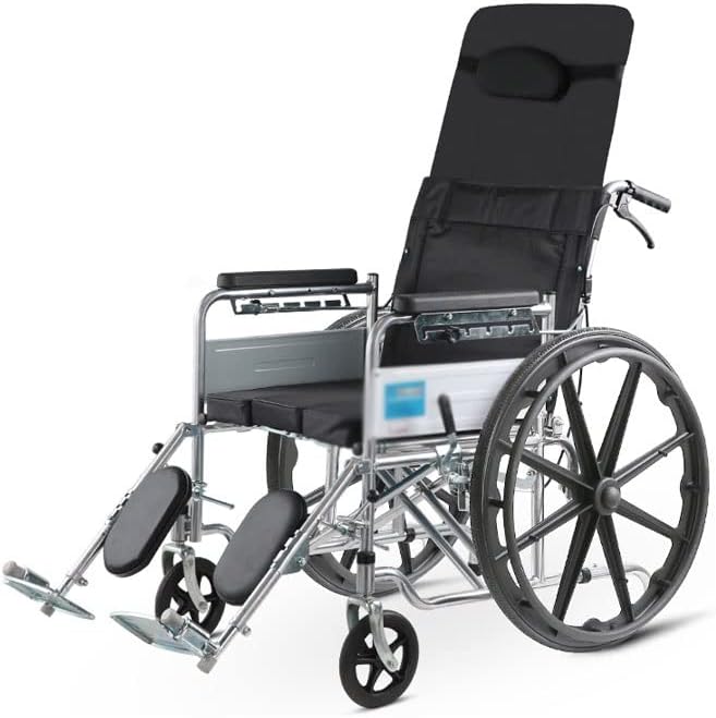 silla de transporte Silla de ruedas plegable portátil con un cubo, ruedas mecánicas ajustables de viaje de múltiples engranajes, silla de ruedas de baño, silla de ruedas de ducha Silla de ruedas andad