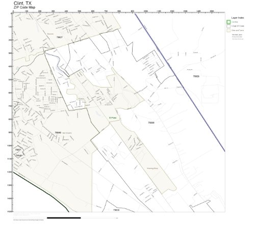 ZIP Code Wall Map of Clint, TX ZIP Code Map Laminated: Amazon.com ...