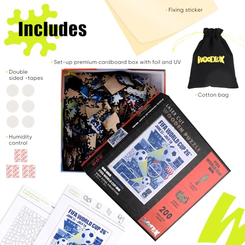 Image of FIFA World Cup 2026 City Puzzle Philadelphia Poster - Wooden Puzzle for Adult, 200 Pieces Unique Shape Puzzle, 5MM Thick, Creative Collectible Gift for Fans, Officially Licensed Product, 9.3x11.8''