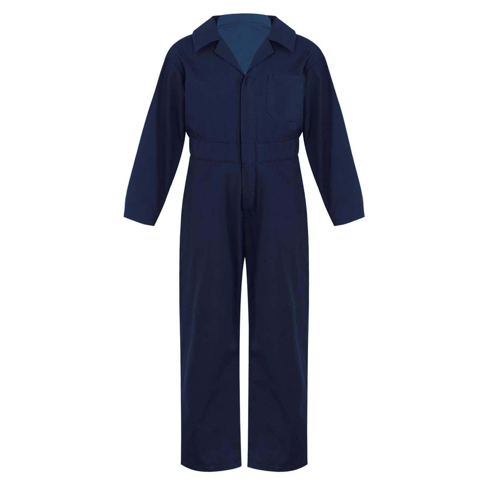 Freebily Mono para Niños Manga Larga Monos y Petos de Trabajo Mecánico Buzo con Cuello Solapa y Cremallera o Botones y Bolsillos Traje de Vuelo 5-16 Años