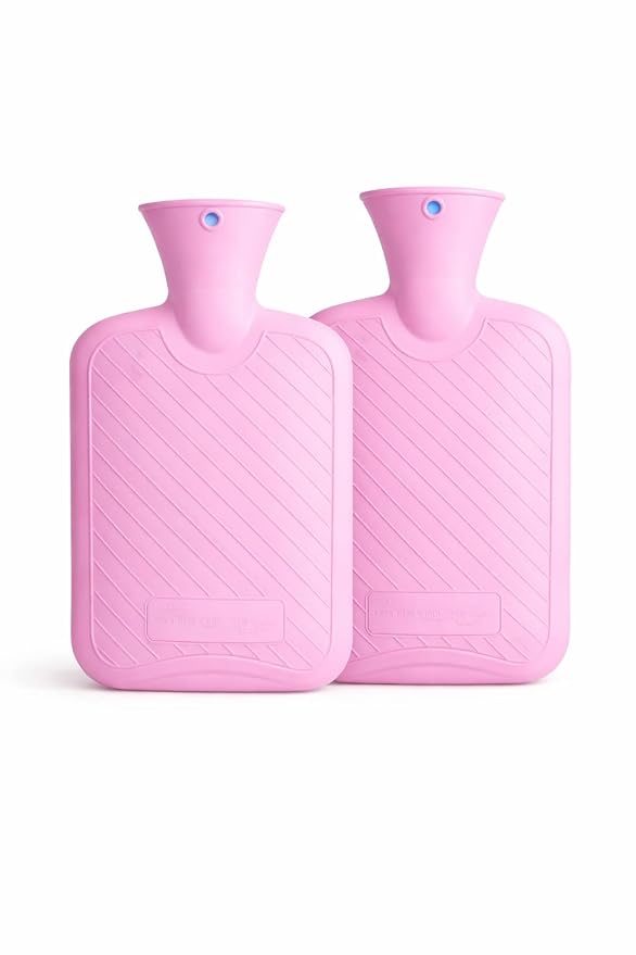 FIDEO Rubber Hot Water Bag Combo Pack (1 & 2 Litre) for Hot and Cold Therapy | Non Electric Heating Bottles for Pain Relief Period Cramps Muscle Aches Back Neck Shoulder Comfort | Leak Proof Design