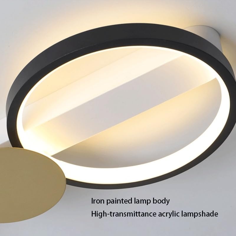 Plafonnier LED moderne dimmable 55W noir pour éclairage chambre et salon - 6