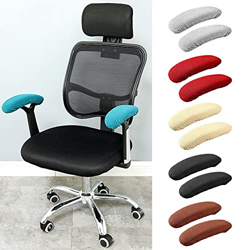 Gezichta Chair Arm Pad Covers Overs,Elasticity Office Computer Chair Arm Slipcover,Removable Washable Office Chair Armrest Covers Pads For Swivel Office Gaming Chair Wheelchair,Black, Free Size #TOP11