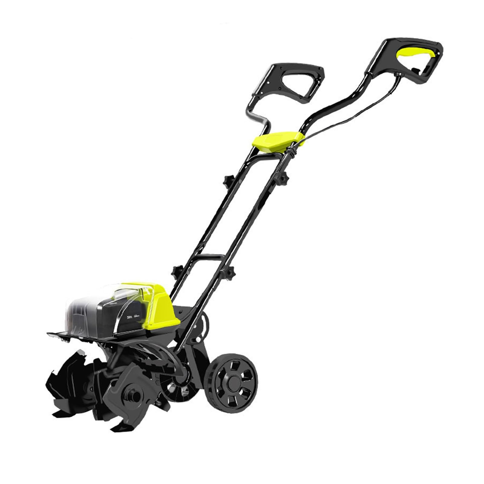 Motozappa elettrica, motozappa da Giardino, Potente Motore brushless, motozappa da Giardino con Doppio Interruttore di Sicurezza, Adatto per Prato, frutteto