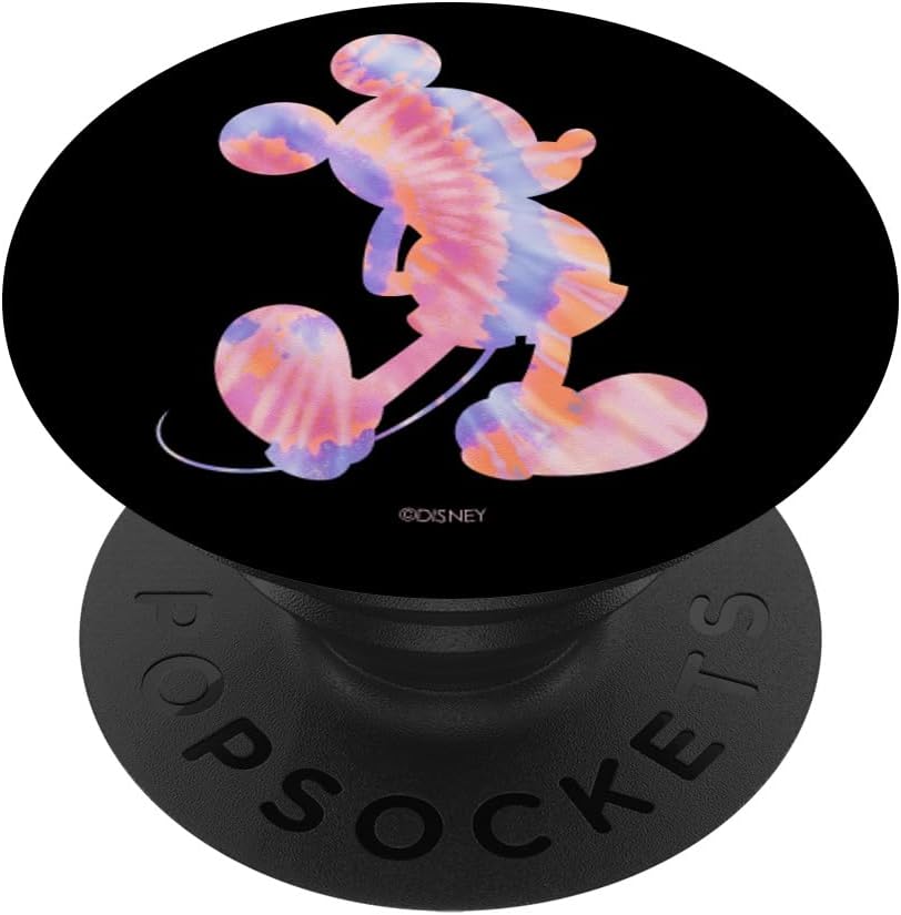 Disney Mickey Mouse Silhouette 90s Tie Dye PopSockets MagSafe PopGrip for iPhone