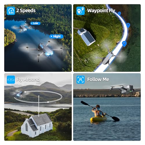 GPS Drone with 2K Camera for Adults, 5G FPV Foldable Drone with 4.5" Screen Controller, Brushless Motor, Tap Fly & Circle Fly, GPS Auto Return, Follow Me, Long Flight Time RC Quadcopter for Beginners - Image 6