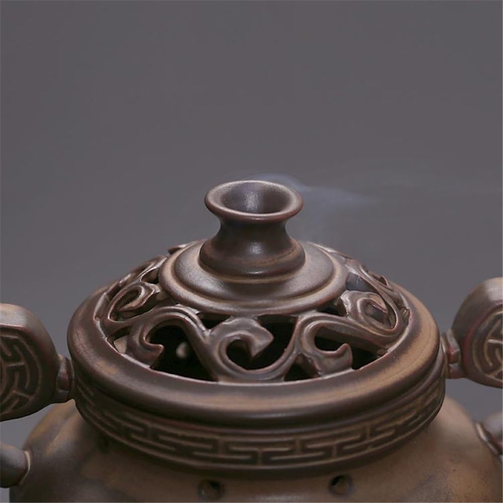 Dekoracje Trójnożny ceramiczny palnik kadzideł do domu, wnętrze, zabytkowy uchwyt na kadzidła medytacji, jogi, spa, wystroju pokoju