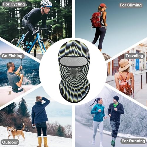 Balaclava para hombre, máscara para esquí con ilusión óptica en espiral, cubreboca para invierno, ciclismo y deportes al aire libre miniatura 6