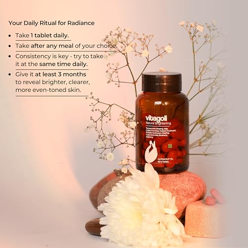 Image of Vitagoli Natural Skin Brightening & Pigmentation Tablets | Collagen Support with Hyaluronic Acid, Tomato Extract & Korean Ginseng | Dark Spot Reduction, Skin Barrier Repair, Hydrates & Glow