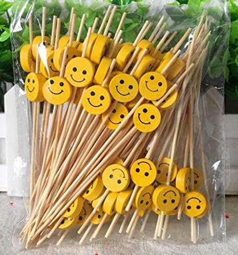 AILEXI Cocktail Sticks 100 Counts Wooden Toothpicks Party Supplies Frill Finger Food Fruits Sandwich Nibbles - Bamboo Knotted