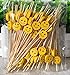 Produktbild AILEXI Cocktail-Sticks 100 Zählungen Zahnstocher Aus Holz Partyzubehör RÜSchen Fingerfood Obst Sandwich Knabbereien - Gelbes Lächeln