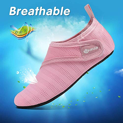 Vifuur Kids Water Shoes Girls Boys Quick Dry Aqua Socks For Beach Swim Outdoor Sports Pink 22/23 #TOP3