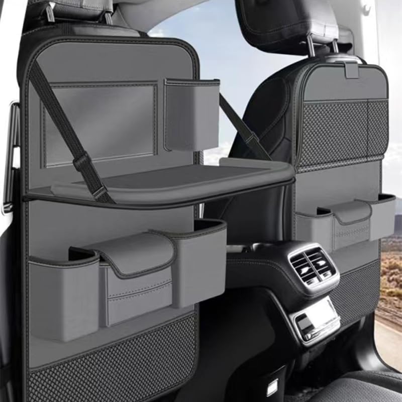 Organizer Sedile Posteriore Auto per Fiat Fullback Cross, Impermeabile Organizzatore Pelle Multi-Tasca Protezione Sedile Auto Accessori,A-2PCS