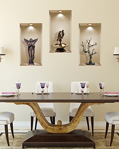 Set 3 Art Wall Stickers 3D Picture Removable Home Decor Vinyl Tile Decals Mural #TOP3