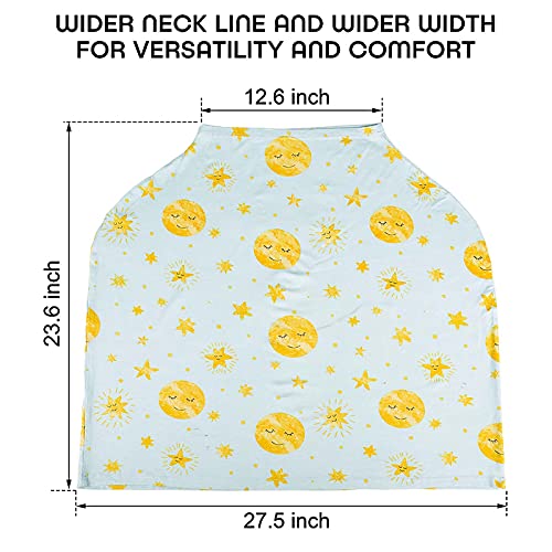 Image of Stretchy Baby Car Seat Covers for Newborns, Infant Car Canopy Extra Soft and Stretchy Nursing Covers for Moms (Shinning Night)