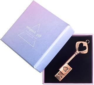 LEIZHAN 32GB USB Flash Drive with Gift Box, Metal Key of Love Key Chain USB Thumb Drive Memory Stick U Disk Unique Pen Drive Wedding Gift