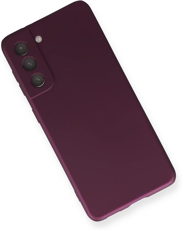Nevarium Samsung Galaxy S21 FE Kılıf Yumuşak Dokulu Silikon Premium - Mürdüm