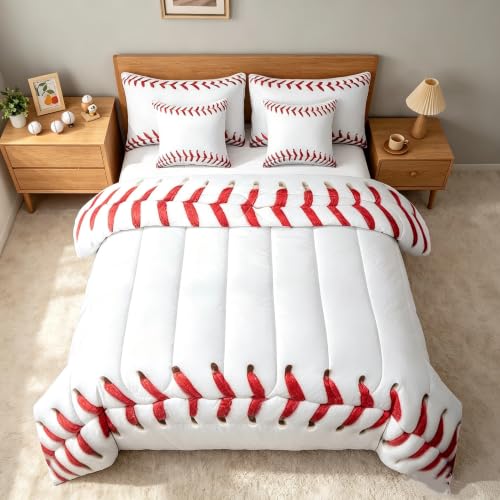 Image of Feelyou Baseball Comforter Set King Size Kids Boys Girls 7 Piece