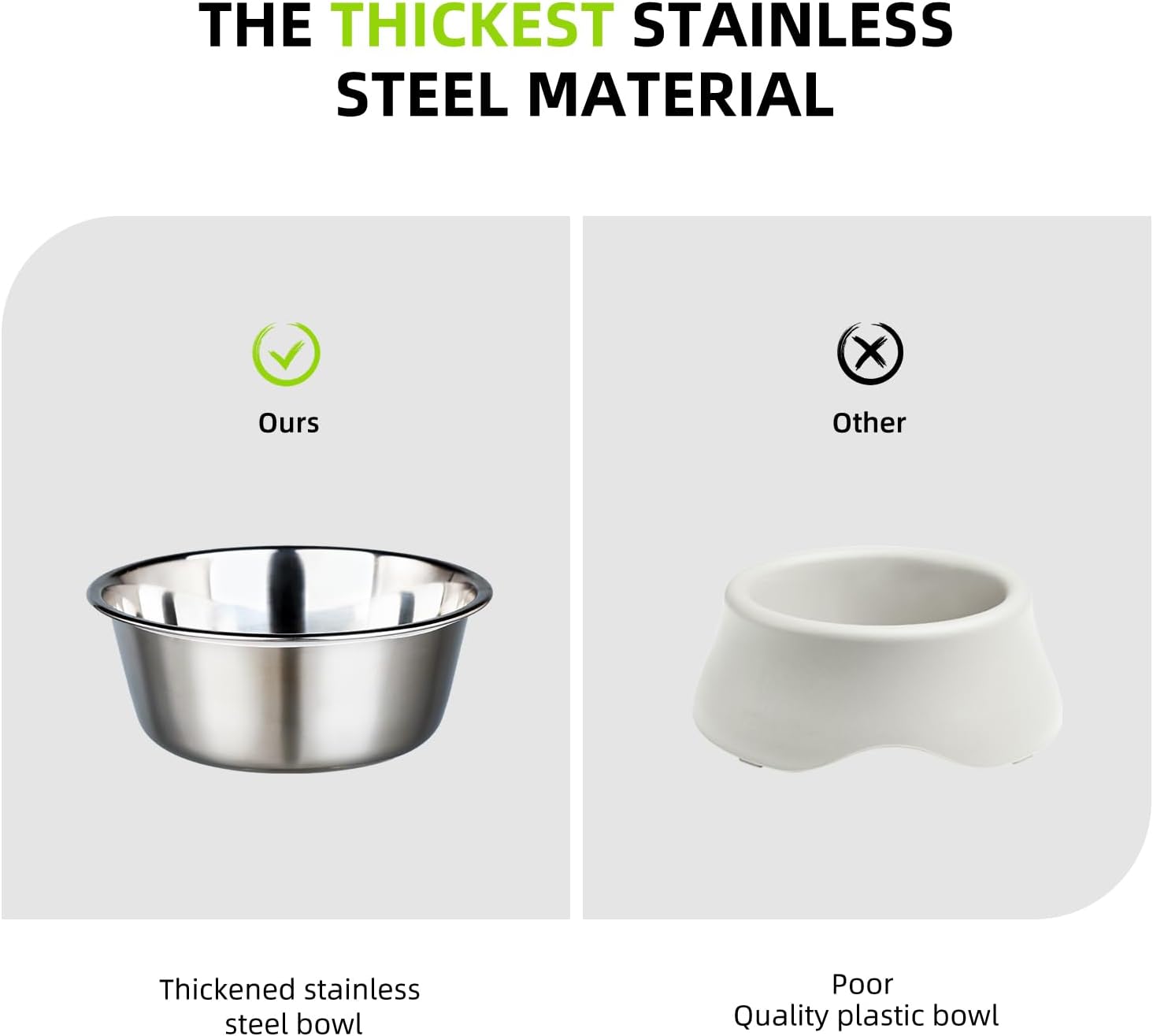 Elevated Dog Bowls with Stainless Steel Bowl, Prevention of Vertebrae Disease Dog Food Bowl, Non-Slip and High Capacity Pet Bowls M/2 Cup Black