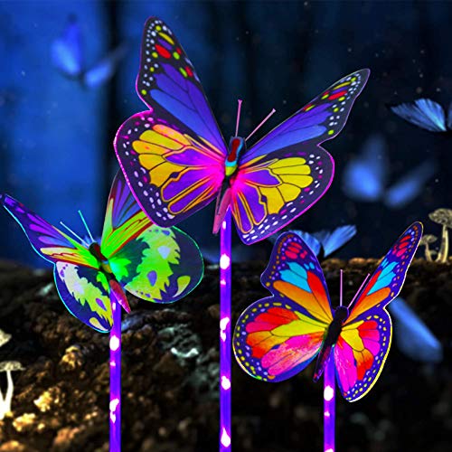 Solar Lights Outdoor Garden Decor-3 Pack Solar Butterfly Lights Outdoor - Waterproof Light Sensor Wireless Multi-Color Changing LED Solar Lights Powered Decoration for Yard Patio Lawn Decor Solar Lights Outdoor Garden Decor-3 Pack Solar Butterfly Lights Outdoor - Waterproof Light Sensor Wireless Multi-Color Changing LED Solar Lights Powered Decoration for Yard Patio Lawn Decor