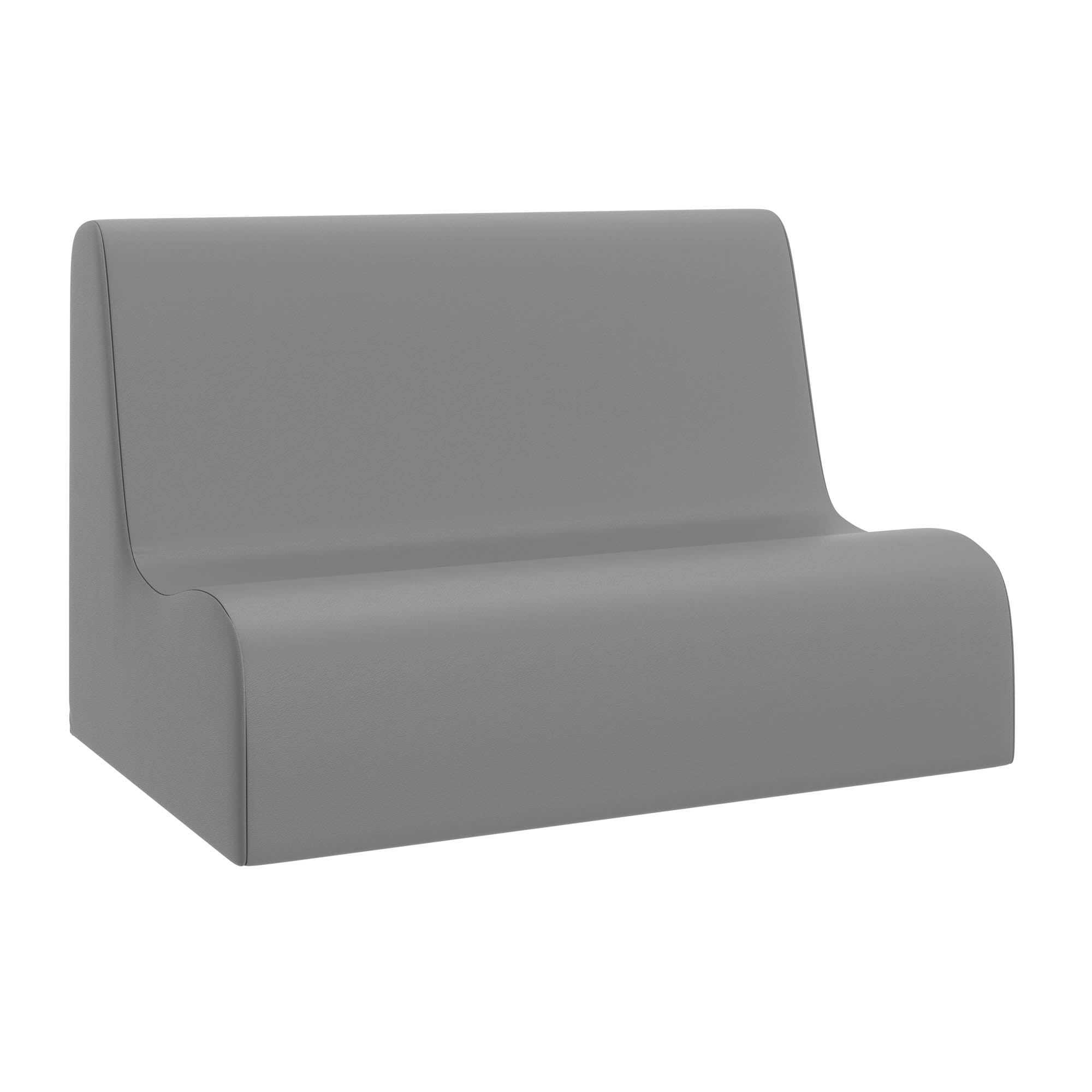Children's Factory Small Contour Sofa, Mix-and-Match Kids Chairs, Sofas, Corner Ottomans and Cubes, Foam-Filled and Water-Resistant, Flexible Seating for Classroom Elementary, Gray Kids Couch