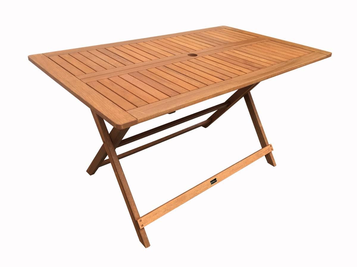 Habitat et Jardin Mesa Plegable en Madera exótica Hong Kong - Maple - 135 x 80 cm - Marrón Claro