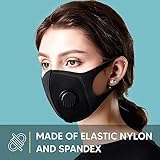 ONE BEST DEAL 5 x Face Masks with Filter for Breathable Air Flow and Mouth Protection | Washable and Reusable | Black Face Covering Mask With Breathing Valve With Replaceable Activated - Image 4