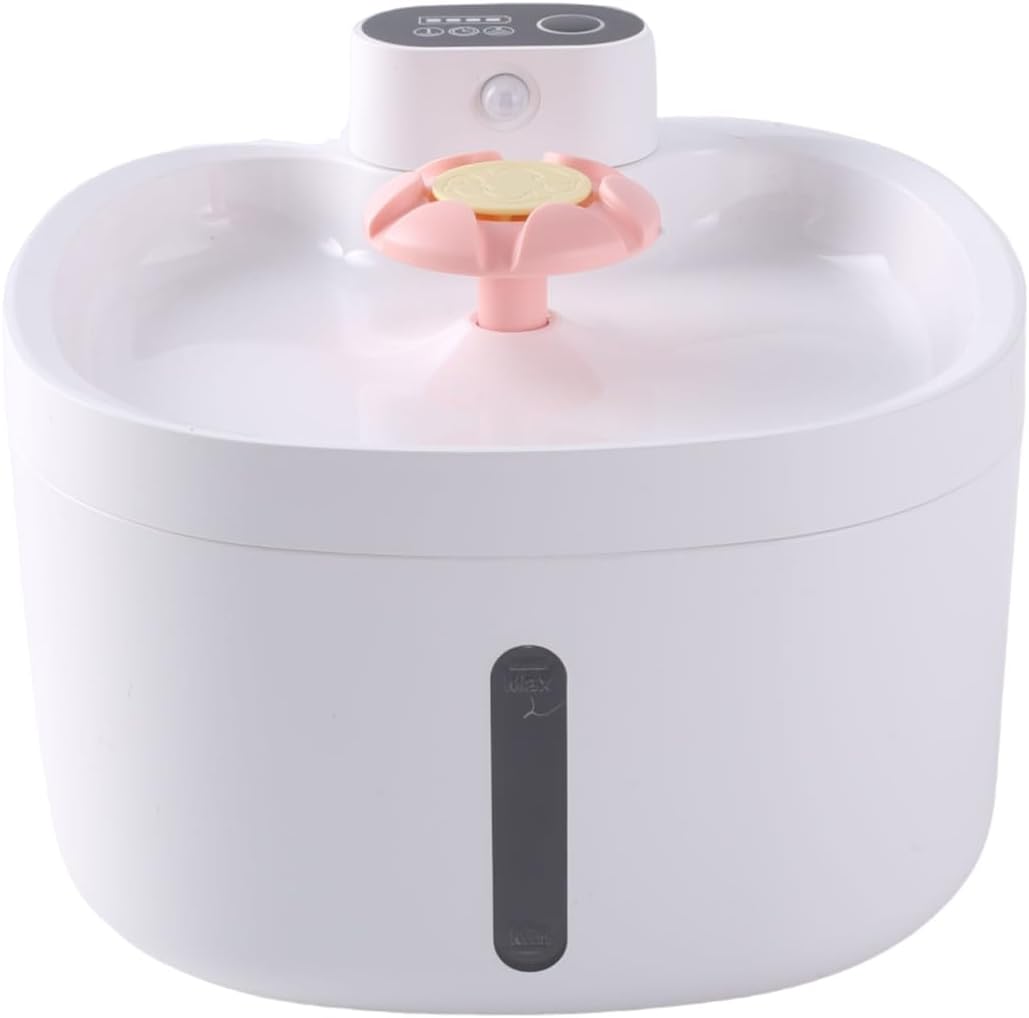 ASHATA Cat Water Fountain, 2.8L Automatic Pet Fountain Dog Water Dispenser with 3 Modes 5 Stage Filtration Quiet Pump, 4000mAh Battery, for Multiple Pets