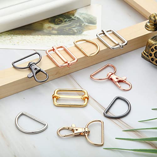 56 Pieces D Rings For Purse Bag Hardware Purse Hardware For Bag Making Buckles Craft (Mixed Color,30 Mm) #TOP6