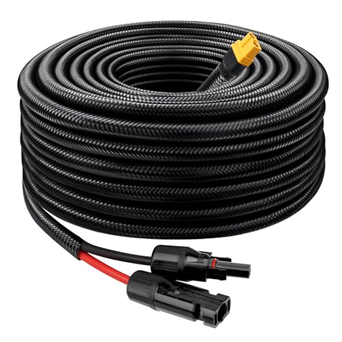 Solar to XT60 Cable 10AWG 20FT Solar Connector to XT60 Adapter Cable for Solar Panel to Battery RV Portable Power Station Solar Generator - 20 Foot