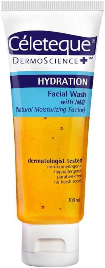 Celeteque DermoScience Hydration Facial Wash 100mL | Gentle & Hydrating Formula | Dermatologist-Tested | pH-Balanced & Soap-Free | For Soft, Refreshed Skin | Suitable for All Skin Types