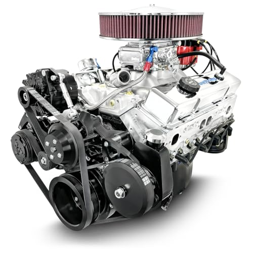BluePrint Engines GM Small Block Compatible 350 c.i. Engine - 341 HP - Deluxe Dressed with Black Pulley Kit - Carbureted