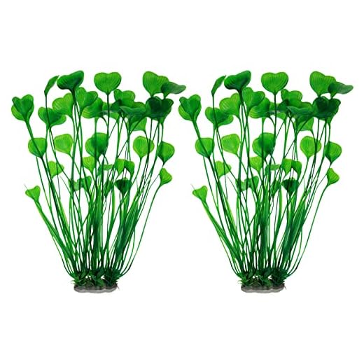 2 Pack Large Aquarium Plants, Ideas Artificial Plastic Fish Tank Plants Decoration for All Fish, 15.75 Inches