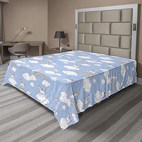 Ambesonne Mythical Creatures Flat Sheet Cover