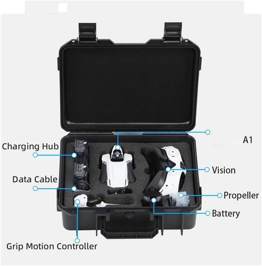 Explosion-Proof Case Storage Box Hard-Shell Carrying Case for Insa 360 Antigravity A1 Drone, Vision, Grip Motion Controller, Charging Hub, Battery Accessories Organizer