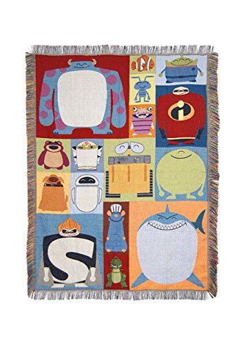 Image of Northwest Disney-Pixar Woven Tapestry Throw Blanket, 48" x 60", Disney-Pixar Character Blocks