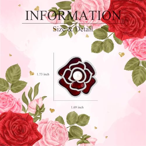 Image of Flower Brooch for Women Rhinestone Flower Brooch Pins Floral Brooches Jewelry Gift for Mom Wife