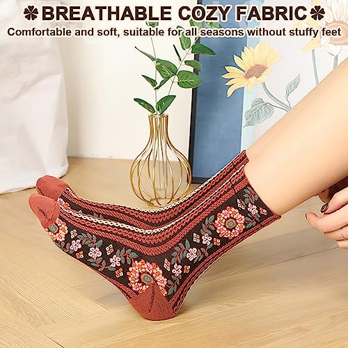 Image of IIG Women's Fashion Cute Cotton Socks Novelty Funny Above Ankle Crew Socks Holiday Gifts for Women 4 /5 Pairs