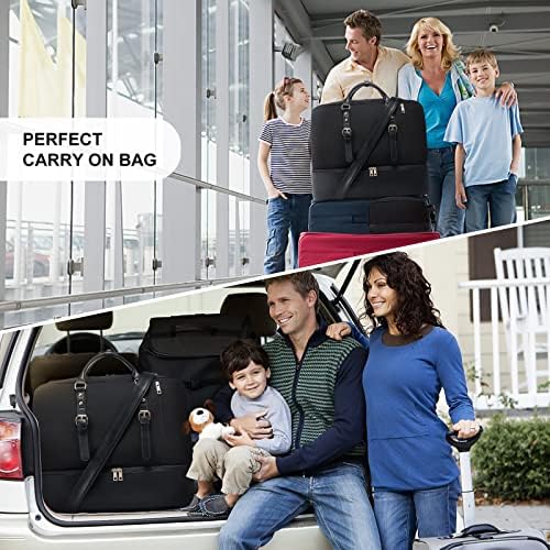 LOVEVOOK Travel Bags for Women Leather Duffle Bags for Men with Lock, Large Overnight Weekender Bag with Separate Shoe Compartment & 15.6 Inch Laptop Compartment,Stylish Carry On Bag with Toiletry Bag 6 LOVEVOOK Travel Bags for Women Leather Duffle Bags for Men with Lock, Large Overnight Weekender Bag with Separate Shoe Compartment & 15.6 Inch Laptop Compartment,Stylish Carry On Bag with Toiletry Bag