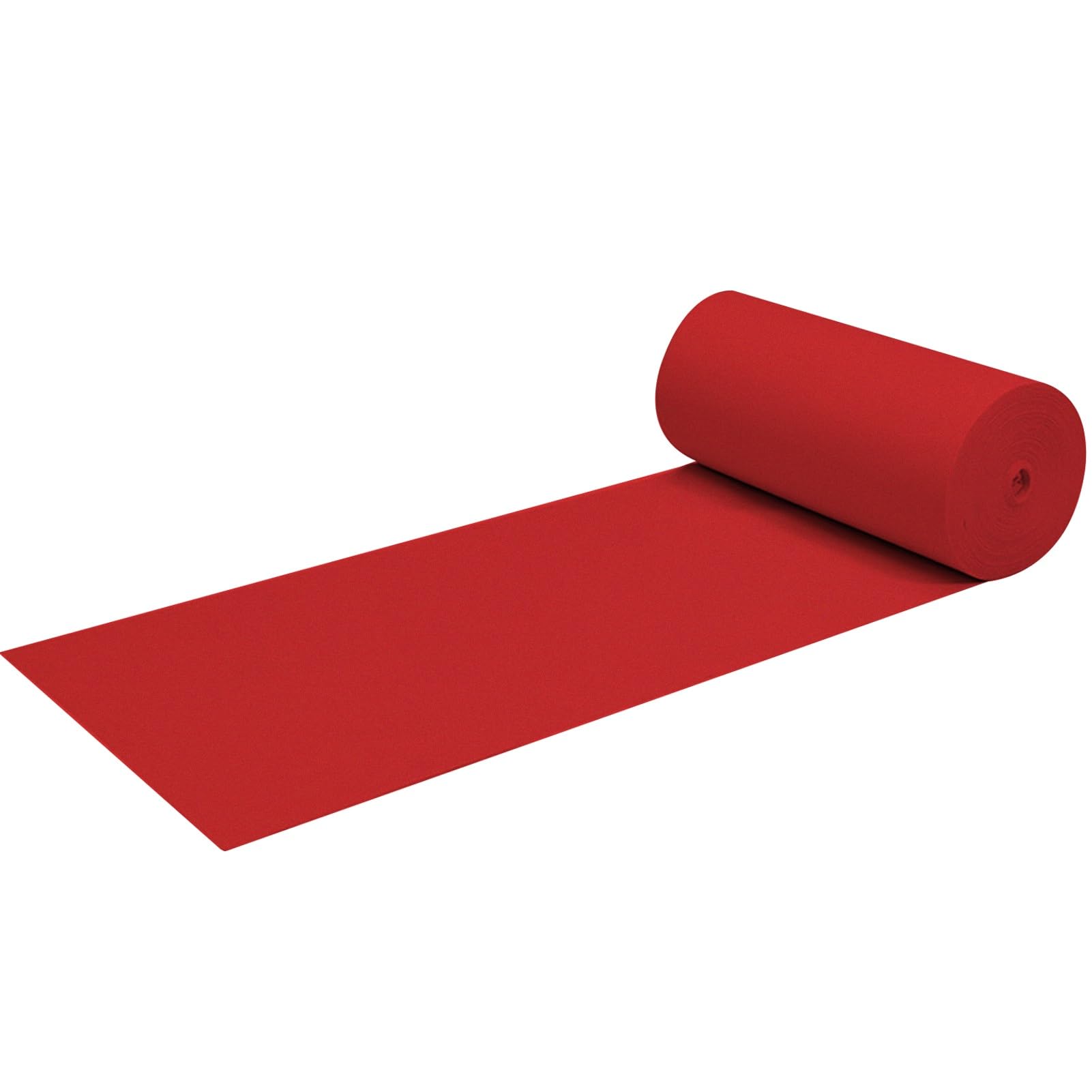 Roter Hochzeitsgang-Teppich, 10 m, rutschfeste Braut-Gehweg-Teppiche für Hochzeiten, Partys, Kirchen, Outdoor-Stranddekorationen 2 mm dick, roter Gangläufer aus neuartigem Polyestergewebe, schneidbar