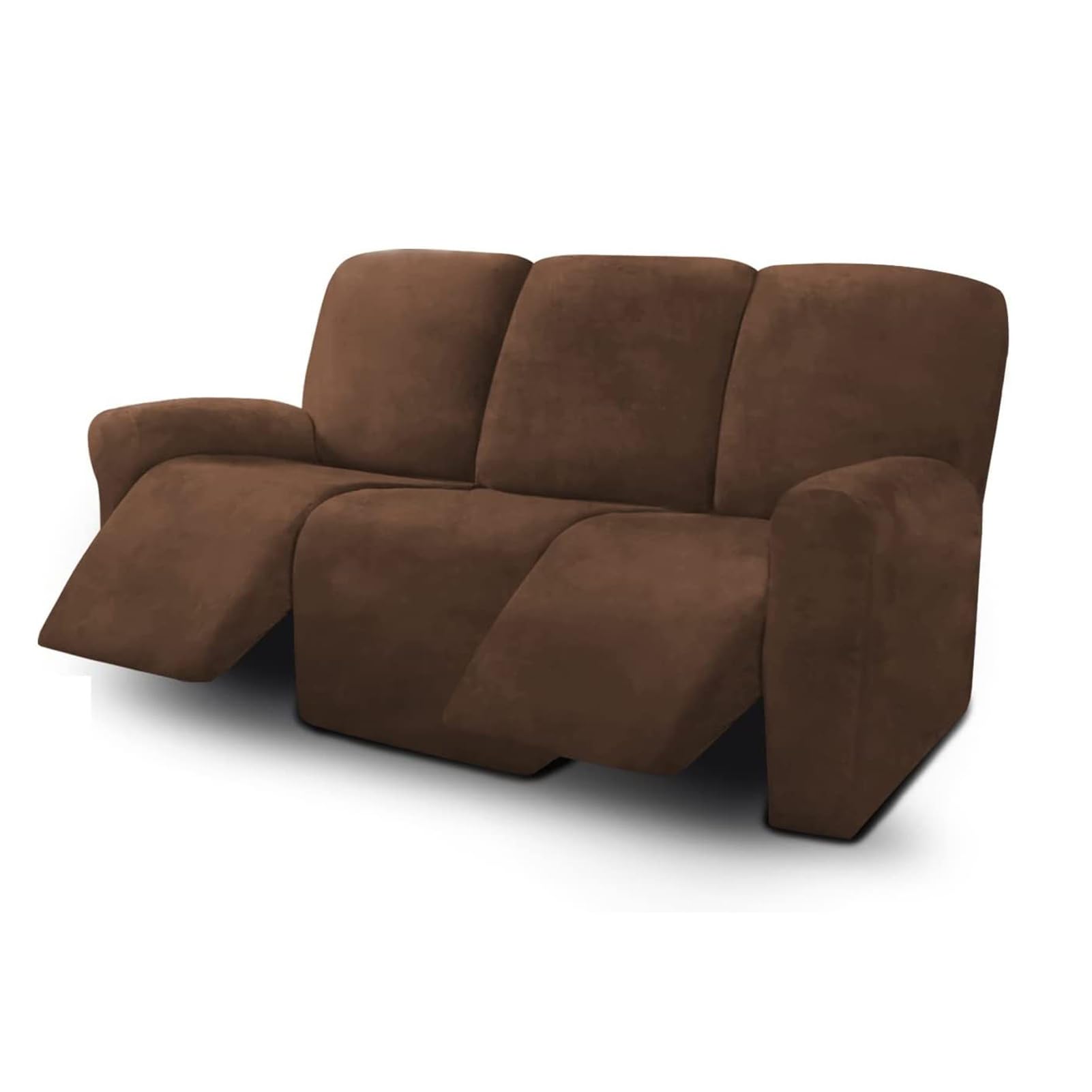 WJHDWYD 3 Seater Sofa Cover Reclining Sofa Cover 8 Pieces Stretch Sectional Sofa Slipcover for Reclining Furniture Protection 3 Sofa Slipcovers Plush Sofa Cover(Caffè)
