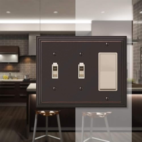 Vista 33 de Amerelle Steps - Placa de pared de metal fundido dúplex individual en níquel satinado