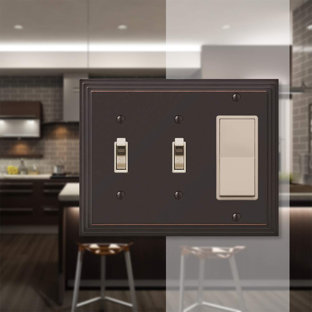 Amerelle Amertac 84RRRAC Plaque Murale à 3 Marches Rocker-GFCI Cuivre Antique