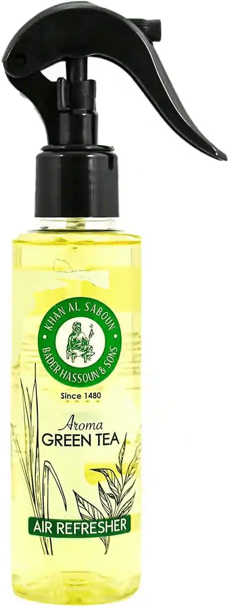 Khan Al SabounAir Freshener - Natural & Organic Spray for Home, Office, and Car - Refreshing Oriental Fragrance - 120ml (green tea)
