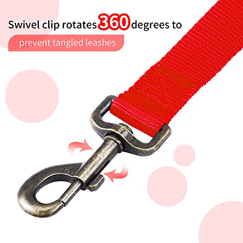 Image of HIKISS Long Dog Leash Obedience Recall Training Agility Lead with Thickening Material for Large Dog - 15ft 20ft 30ft 50ft 100ft Training Leash(Red 20ft)