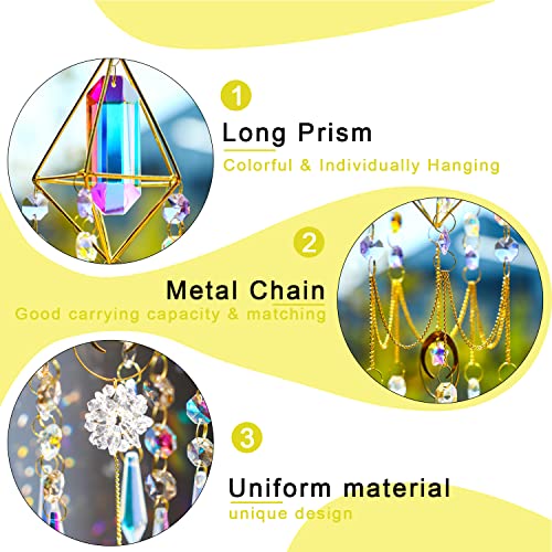 H&D Hyaline & Dora Crystal Prisms Suncatcher Window Hanging Pendant Glass Prisms Decor Wind Chime Rainbow Sun Catcher For Home Garden Porch #TOP1