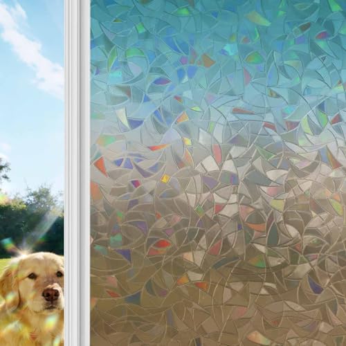 Película decorativa para ventanas con efecto arcoíris 19.6" x 39.3" (2pcs) miniatura 1