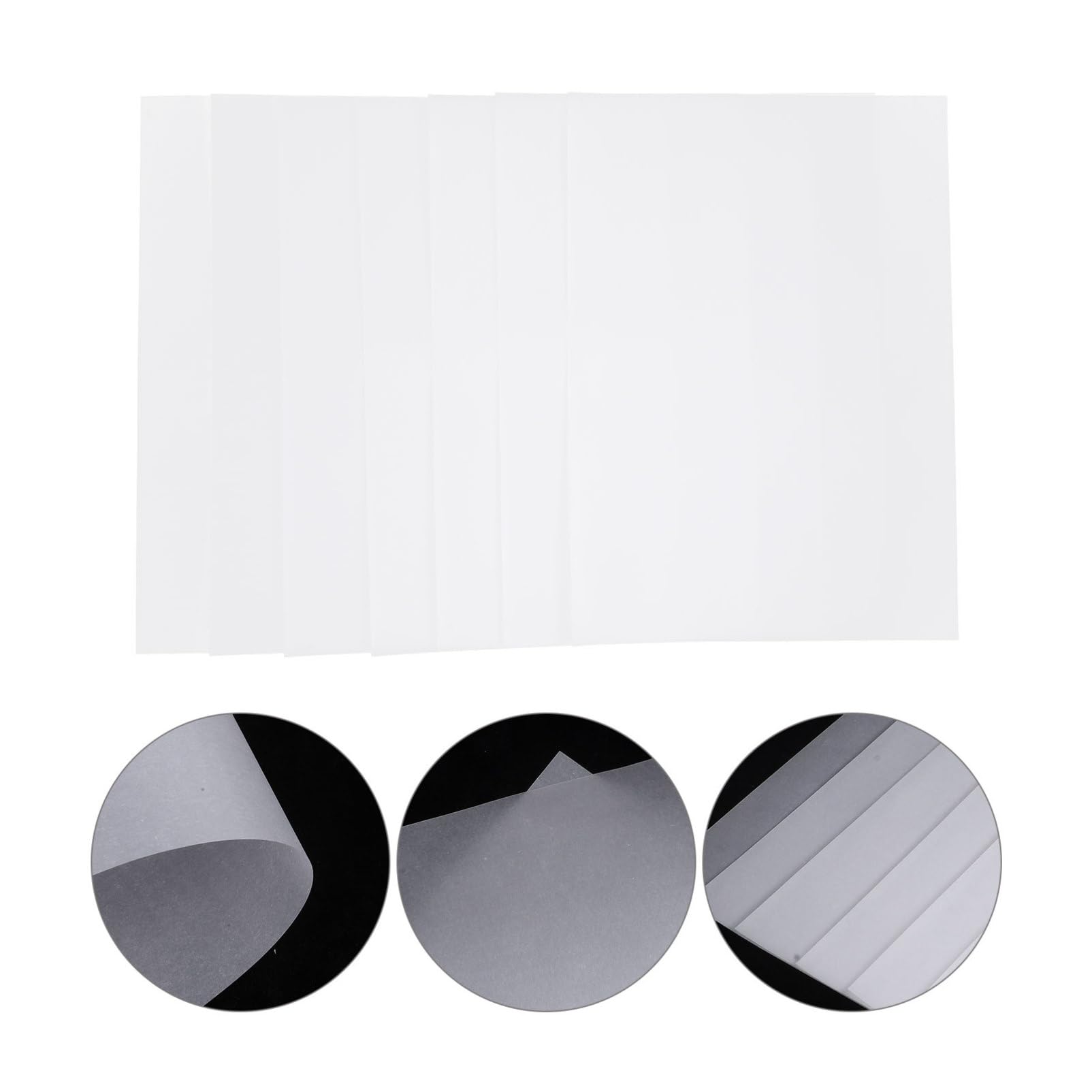 Papel de Calco A4 Blanco 100 Hojas, Papel Imprimible Translúcido | Dibujo y Registro, Resistente al Envejecimiento Luz Solar, Corte Libre, Formato Estándar