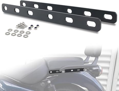Back Rest Extender Relocation Kit Fit for Meteor 350 2021-2026 | 4.0mm Steel Black Powder Coated, Adjustable 2-4 Inch Range, Extends Passenger Space, Direct Bolt-On