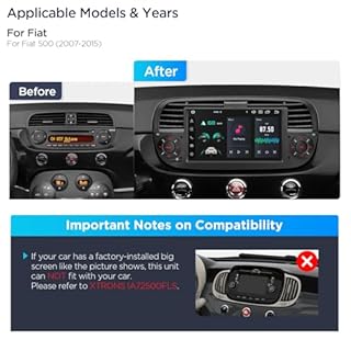XTRONS 7" Android 14 1 Din Car Stereo 4+64GB for Fiat 500(2007-2015) Black, Octa-Core Radio Player, Built-in 4G ASM DSP 2K CarAutoPlay Android Auto GPS Navigation Bluetooth 5.0 New UI, Optional DAB+